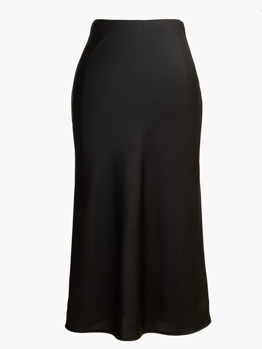 J. Crew Black Satin slip midi skirt XL